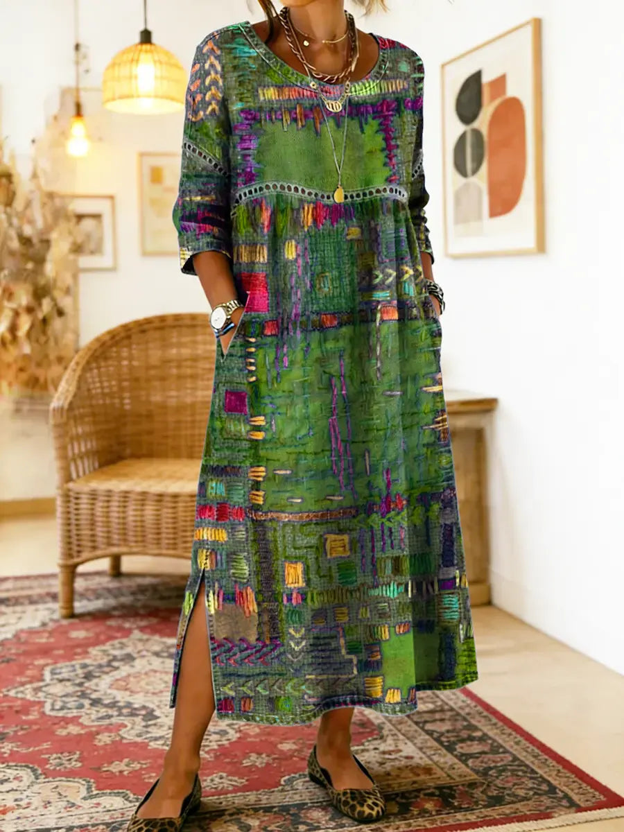 Alina | Dress with Ethnic Patchwork
