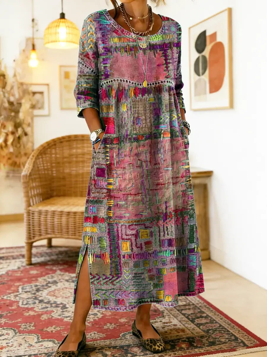 Alina | Dress with Ethnic Patchwork