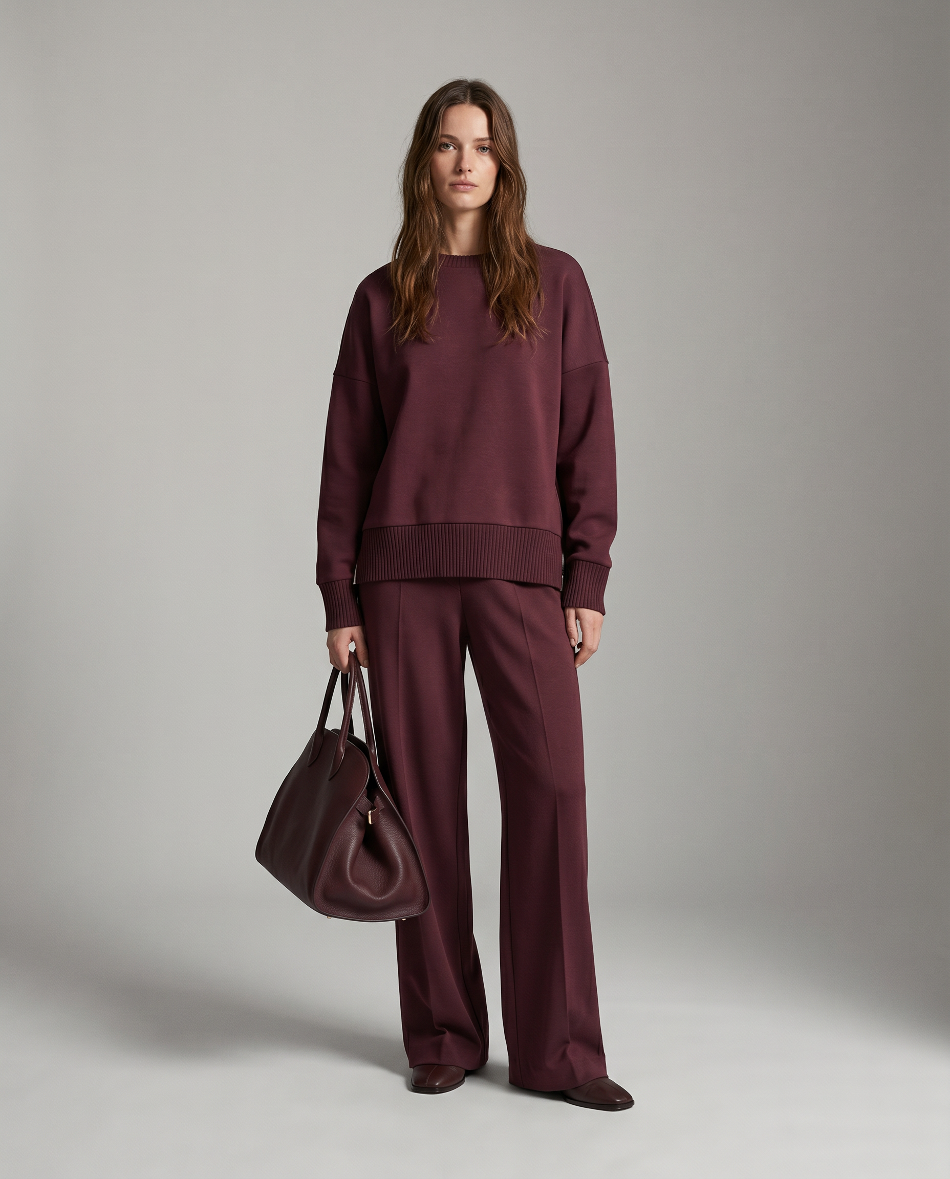 Women's Soft Knit Two-Piece Co-ord Set with Long Sleeves