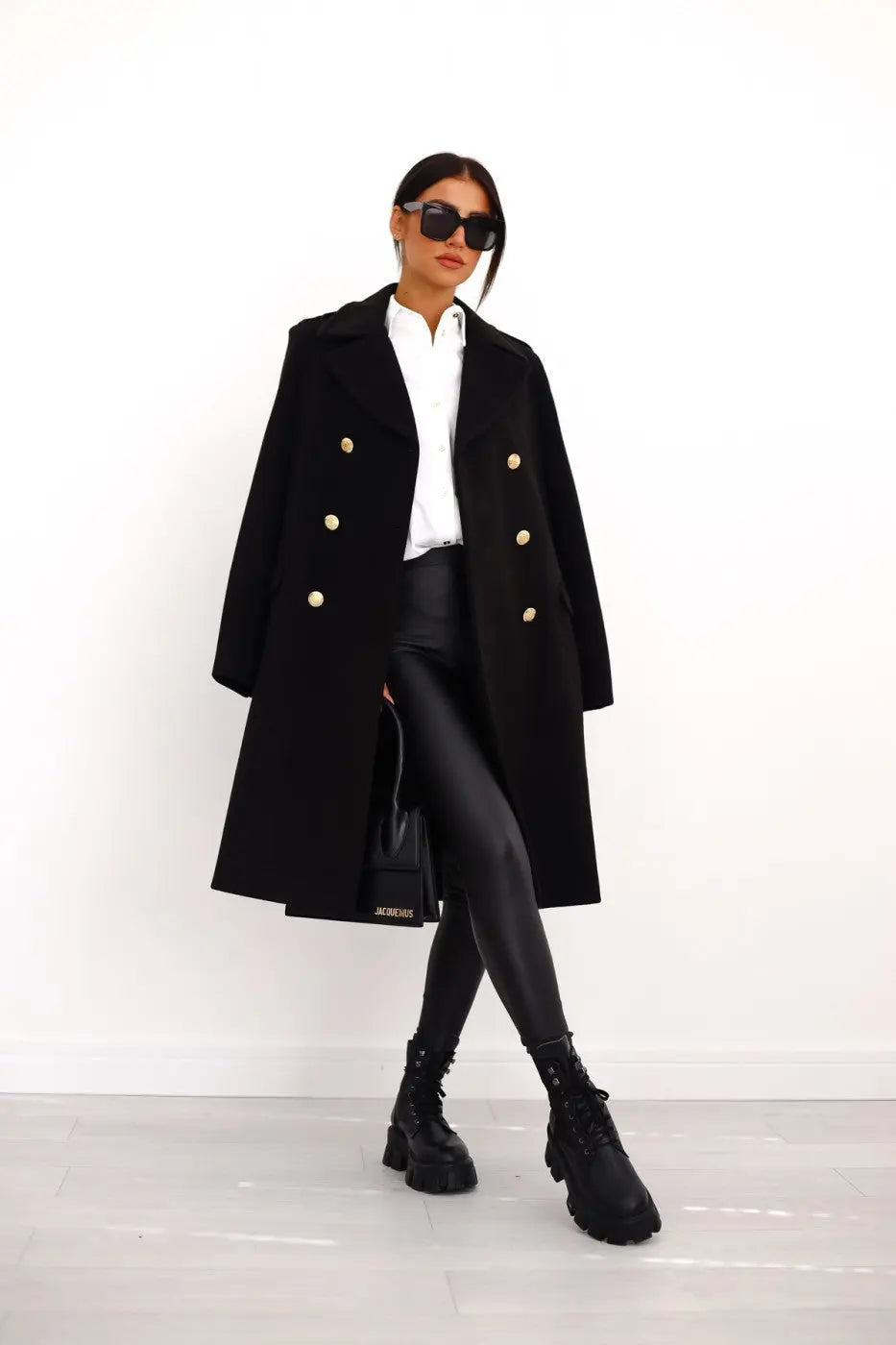 Women's Double-breasted Long Wool Coat