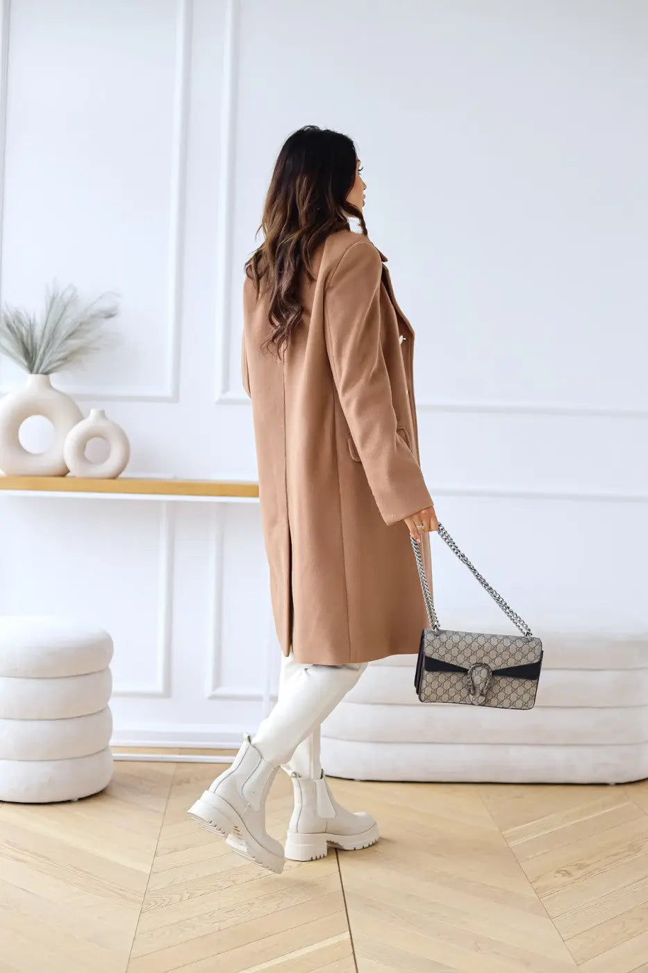Women's Double-breasted Long Wool Coat