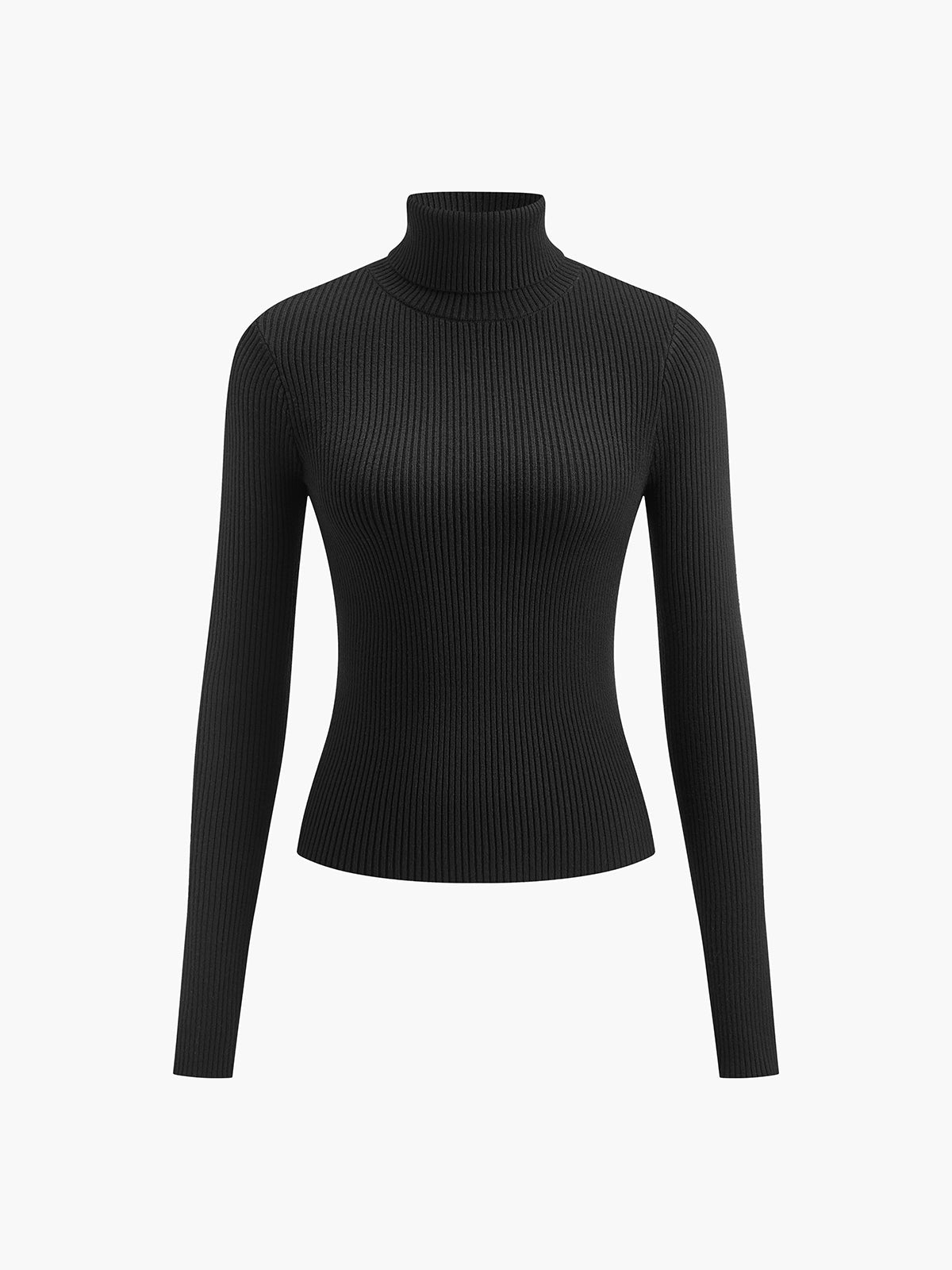 Stylish Ribbed Turtleneck Spring Sweater for Women