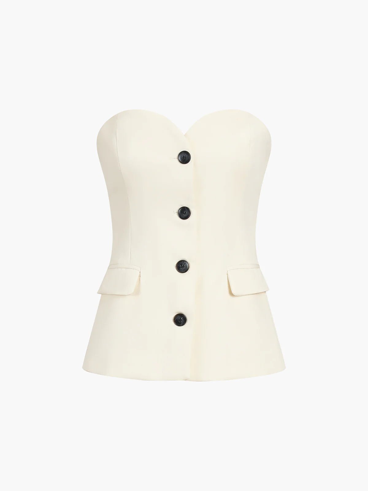 Elegant Strapless Tube Top With Wide Pants Set