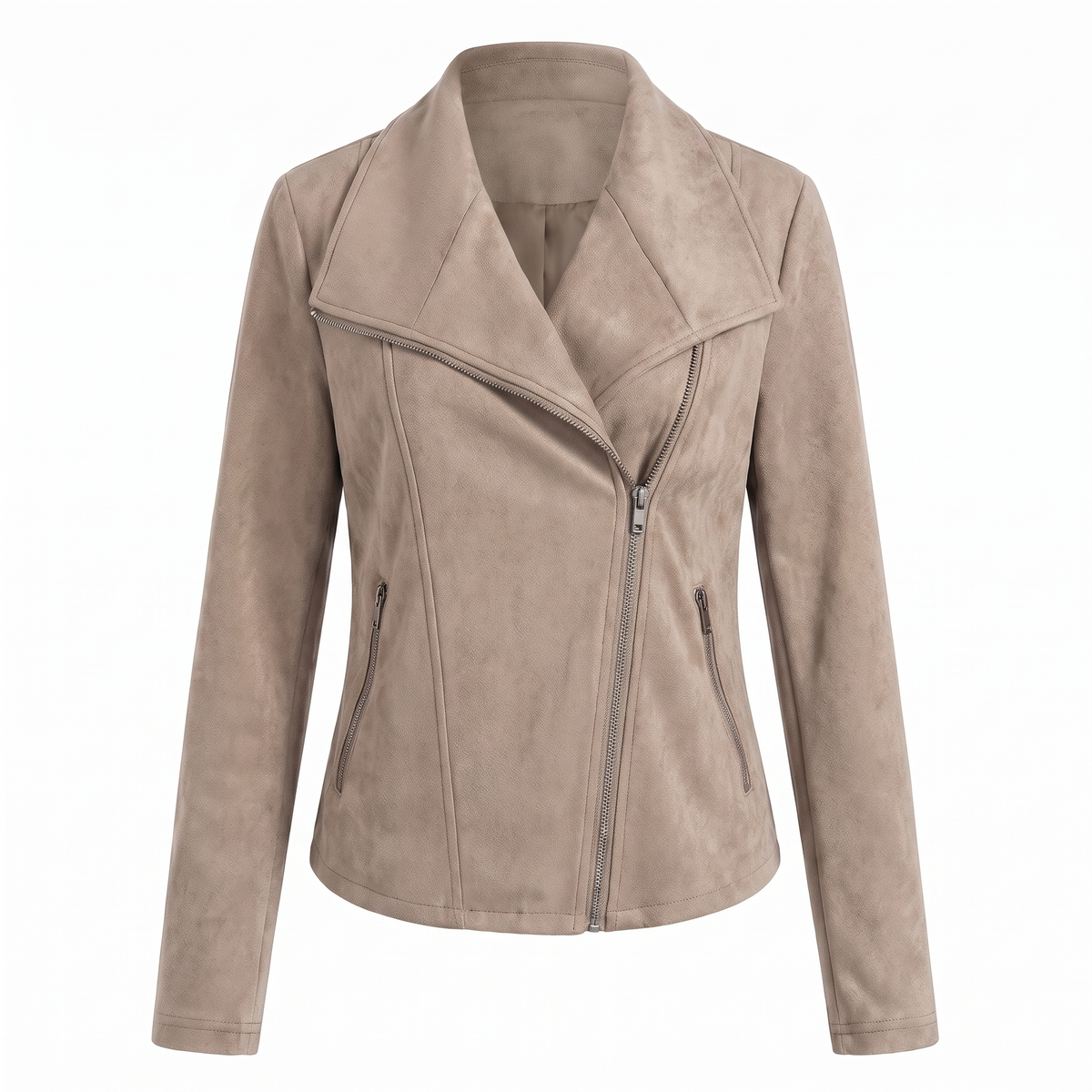 CORINNA | Suede-Look Moto Jacket