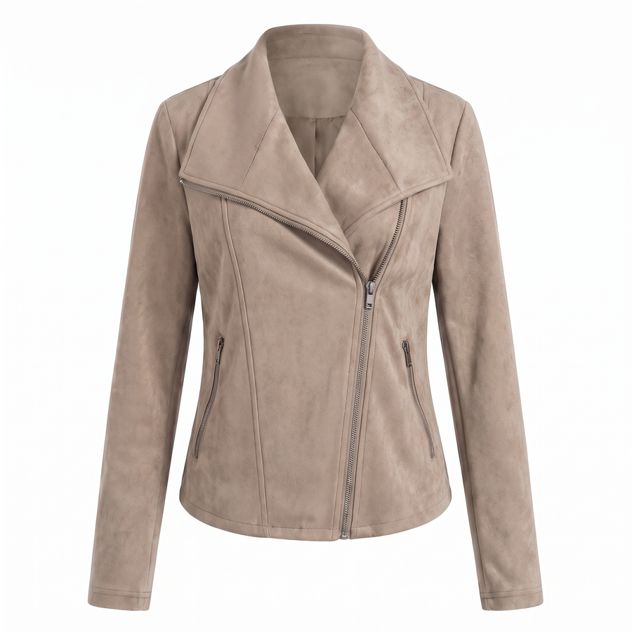 CORINNA | Suede-Look Moto Jacket