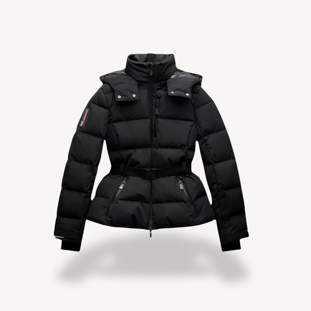 Women’s Black Belted Puffer Jacket