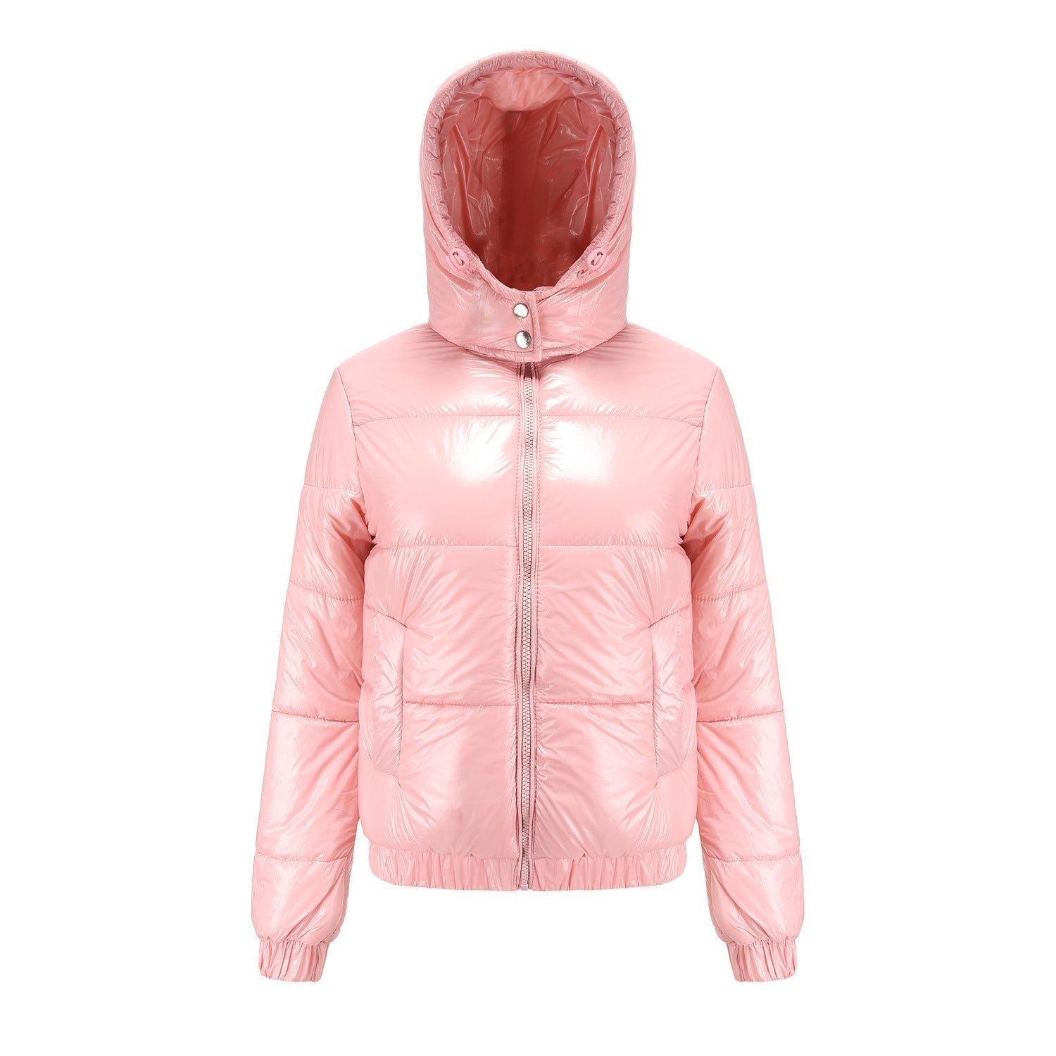 Women's high-gloss down jacket with hood