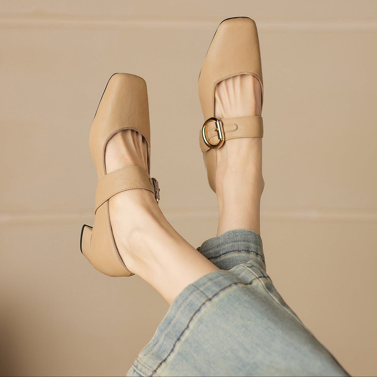 Vivi Genuine Leather Mary Jane Heels