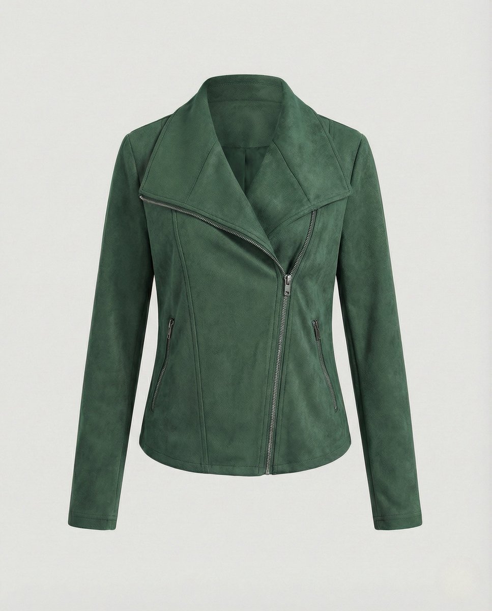 CORINNA | Suede-Look Moto Jacket
