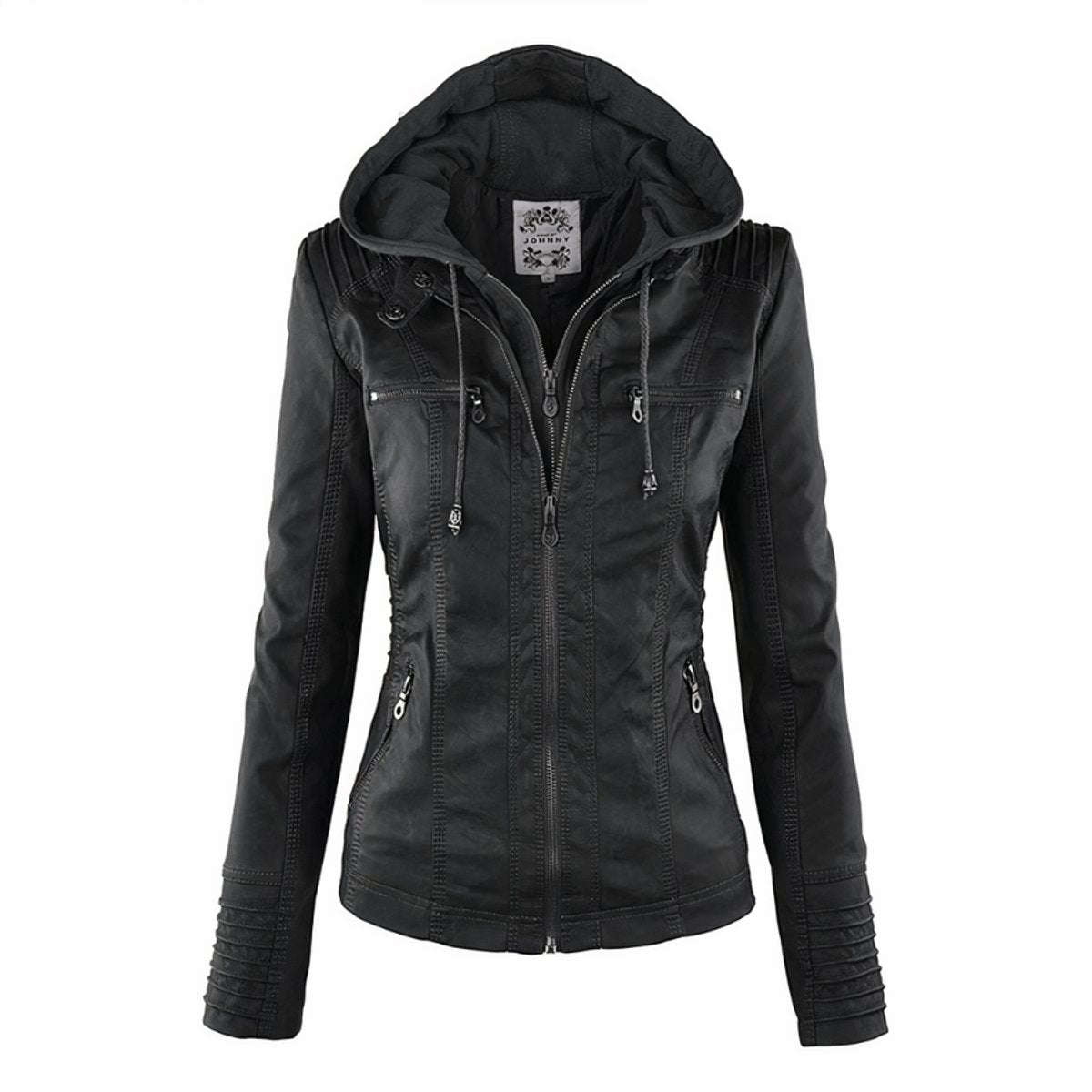 CASSIA | Moto Jacket with Removable Hood